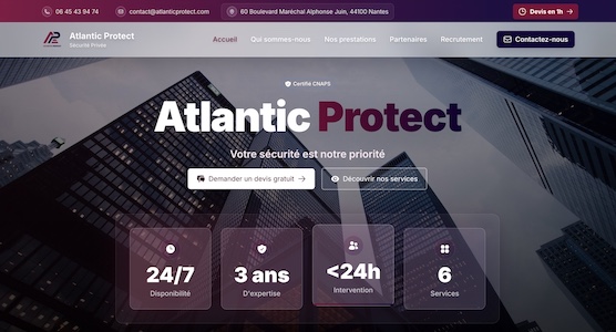 Preview of the Atlantic Protect security website project.