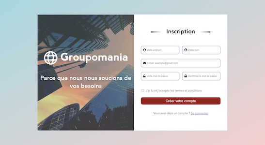 Aperçu du projet de plateforme sociale Groupomania.