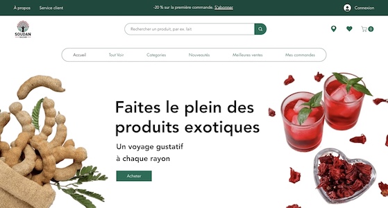 Aperçu du projet ecommerce Soudan Bazar.